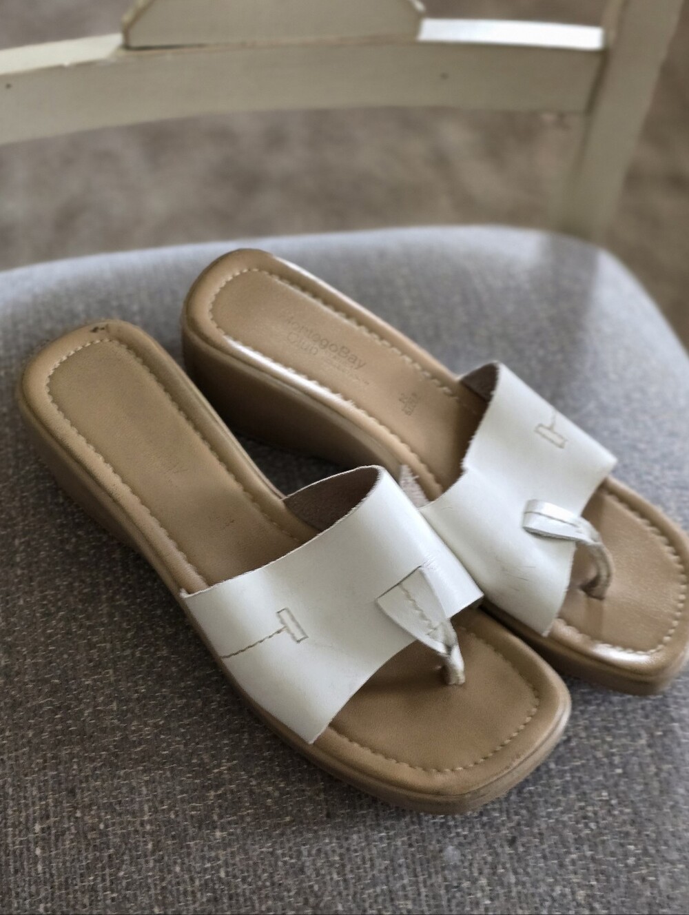 Montego Bay Club Wedge Sandals shoe Sandal Slip On sz 8.5